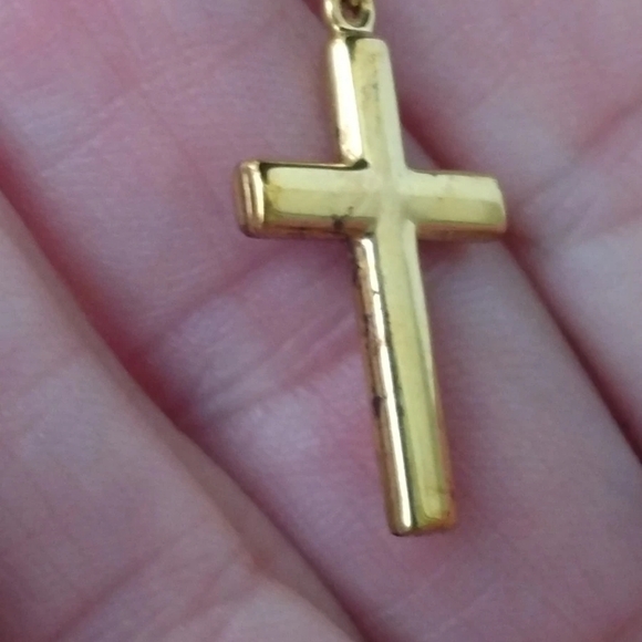 Stamped 14K GF 1/20 Necklace w/Cross Pendant Religious Jesus - Picture 5 of 6